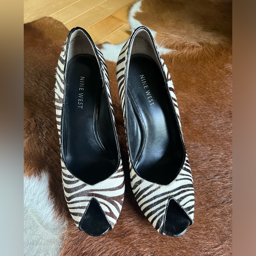 Nine West zebra heels size 7 1/2